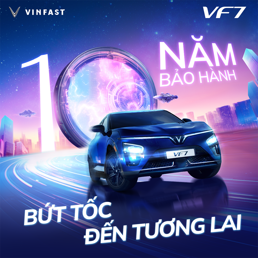 VinFast VF7 được bảo hành đến 10 năm
